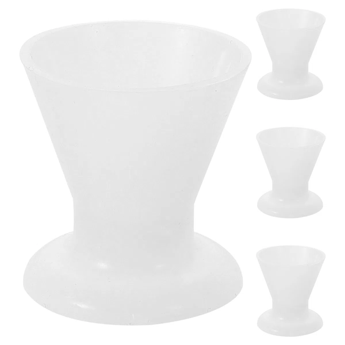 4 vasos de silicona epoxi, herramienta antiadherente para mezclar resina, recipiente medidor de moldes, plato Dappen pequeño reutilizable para mascarillas de cuidado de la piel en salones de