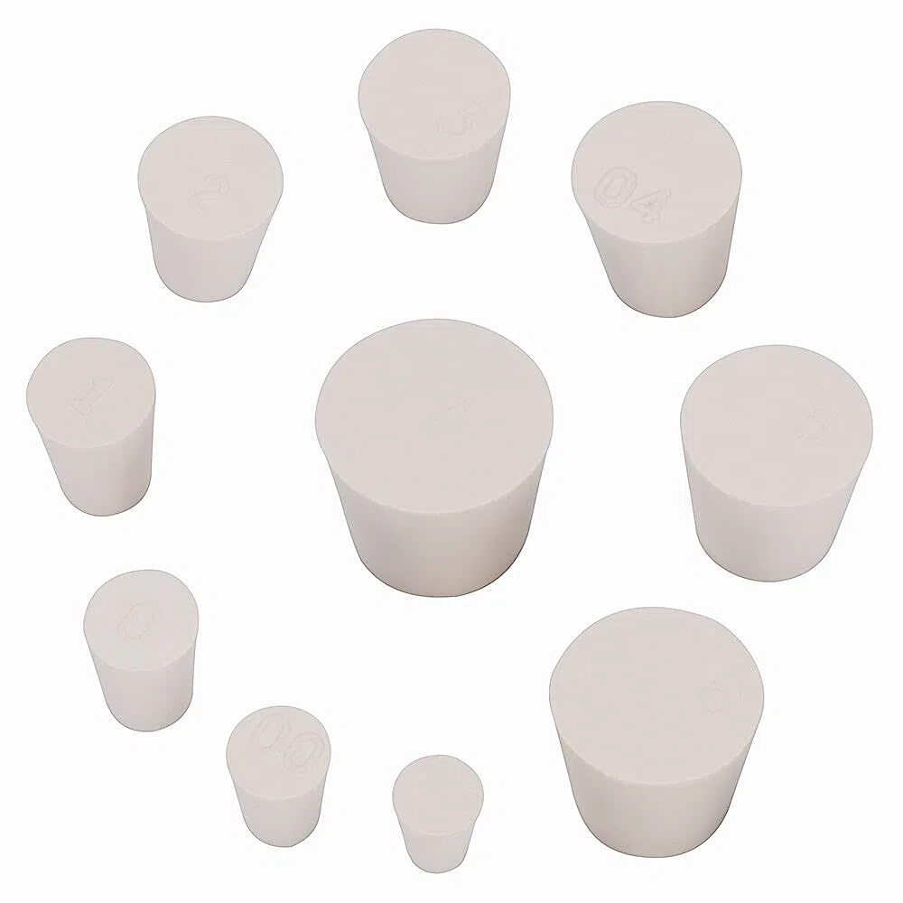 Labasics Juego de Tapones de Goma, 22-Paquete Juntas de Laboratorio de Sello Cónico Blanco para Química de Laboratorio (22 paquetes, 000# -7#)